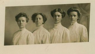 Vintage Real Photo Postcard Rppc Group Of Young Women Fashion