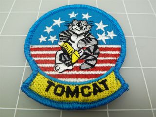 U.  S.  Navy Usn Tomcat Red White Blue Patch 3 3/8 "