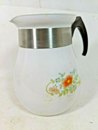 Vintage Corning Ware Stove Top Coffee Pot P - 166 Wildflower 6 Cup " Pot Only "