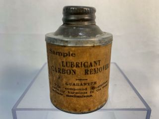 Vintage Limo Lubricant Carbon Remover Oil Tin Can Sample Paper Label
