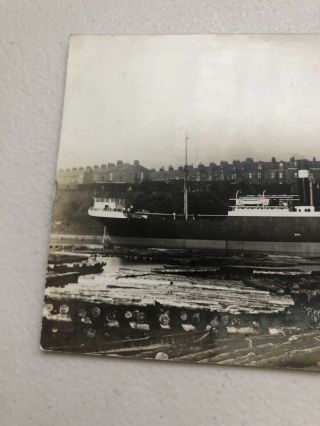 Vintage Photo Post Card Early 1900’s Large Ship Barge Sunderland England 2