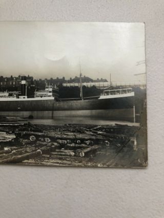 Vintage Photo Post Card Early 1900’s Large Ship Barge Sunderland England 3