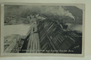Building Of The Grand Coulee Dam,  Real Photo Vintage Postcard