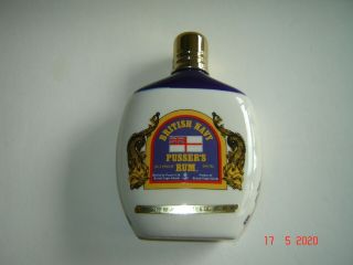 Vintage British Navy Pusser’s Rum Porcelain 200 Ml Flask Decanter Bottle