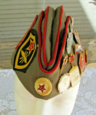 PILOTKA CAP MILITARY HAT RUSSIAN SOVIET UNION USSR PATCHES PINS EMBLEMS - 3