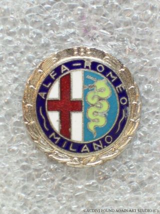 Vintage Alfa Romeo Milano Pin Italian Car Manufacturer Tie Tack Auto Logo Badge