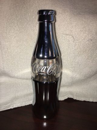 Chrome Coca Cola Coke Bottle Salt Shaker Pepper Grinder All In One