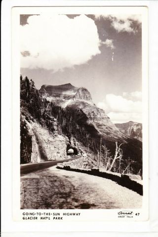Vintage Rppc Going To The Sun Highway Glacier National Park Montana Corral Photo