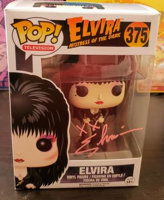 Funko Pop Elvira Signed Mistress Of Darkness 375 Rare