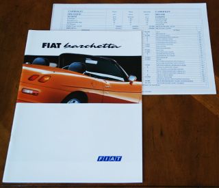 Fiat Barchetta Sales Brochure Prospekt,  1995 (french Text)