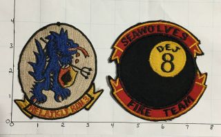 Group Of 2 - Hal 3 Helicopter Attack Light Squadron Three Seawolves Patch