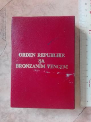 Order Of The Republic With Bronze Wreath Yugoslavia Army Award Empty Box Case