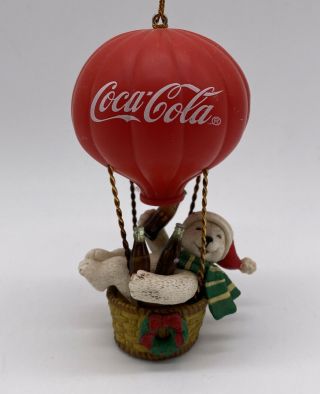 Coca Cola Christmas Ornament Polar Bear Hot Air Balloon Coke Soda Pop