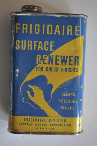 Vintage Frigidaire Surface Renewer Can Advertising Prop Can Is Empty