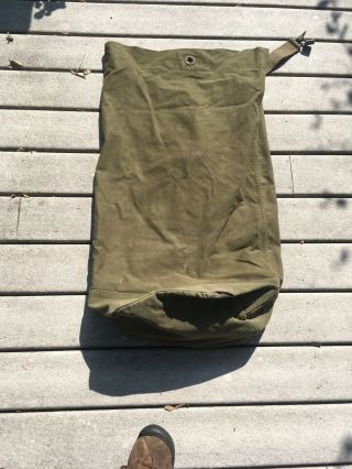 Us Army Duffel Bag Large Military Olive Green Sack Canvas 1952 Champion