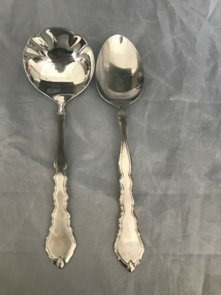 Oneida Satinique Community Stainless Solid Serving Spoon & Gravy Ladle