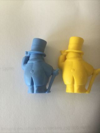 1971 Fritos WC Fields pencil erasers,  Blue & Yellow - never met a pencil 2