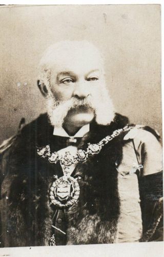 Vintage Photograph Postcard: Man In Mayoral Chain Of Office - Freemason?