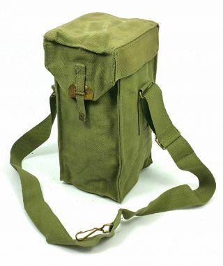 Authentic Vintage Military Canvas Shoulder Bag Backpack Gas Mask Belgian Army