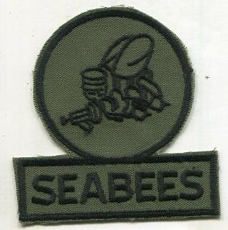 Vietnam Era Us Navy Seabees Construction Battalion Patch On Twill