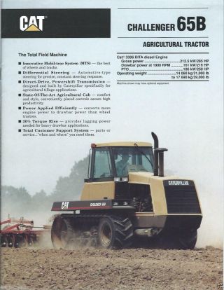 Farm Tractor Brochure - Caterpillar - Challenger - 65b - 1990 (f3523)