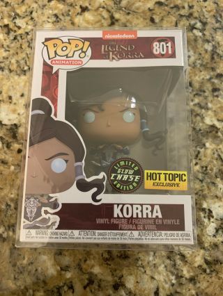 Funko Pop The Legend Of Korra Chase Glow In The Dark Hot Topic W/protector