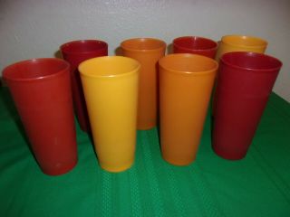8 Vintage,  Tupperware Drinking Glasses - 1970 