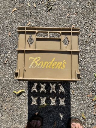 Vintage Borden’s Milk Crate Dairy Bottle Holder Square Plastic 13 " X 13 " X 11 "