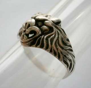 Wolf Or Lion Ring Sterling Silver Jewelry Brutal Mans Style Gift 4.  7 G Bikers