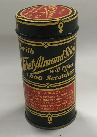 Vintage Zenith Tibet Almond Stick Furniture Radio Cabinet Scratch Remover Tin
