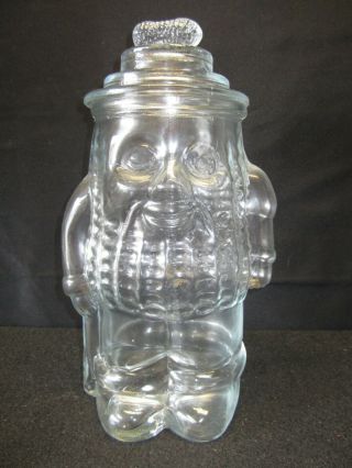 Planters Mr Peanut 13 " Vintage Rare All Glass Clear Peanut Storage Jar