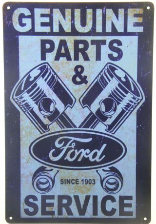 Ford Motor Parts Service Garage Retro Metal Tin Sign Mechanic 8x12 "