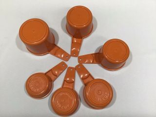 Vintage Tupperware Measuring Cups Orange Set 6