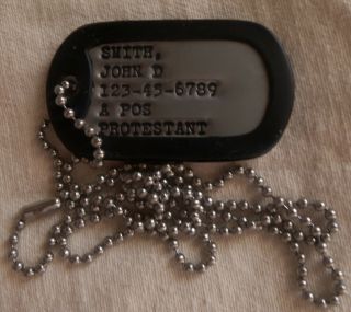 Real Standard Debossed Military Issue Gi Dog Tag Dogtag Made Just For U