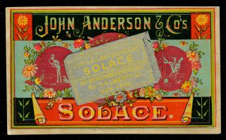 John Anderson & Co.  Solace Fine Cut Chewing Tobacco Advertising Trade Card