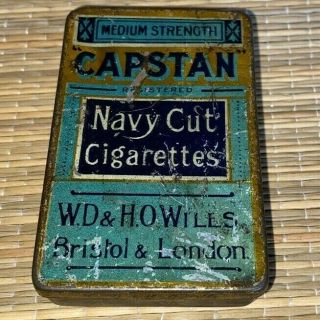 W.  D.  & H.  O.  Will ' s Capstan Med Strength Navy Cut Cigarette Tobacco Tin Empty 3