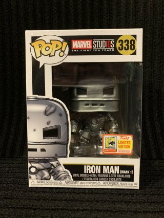Funko Pop Iron Man 338 Mark 1 Sdcc 2018 Official Sticker
