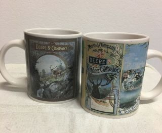 Two (2) John Deere Hunting / Woods Coffee / Tea Cup 12 Oz.  Mug By Gibson