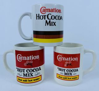 Vintage Carnation Hot Cocoa Mug Vintage Advertising Hot Chocolate Mug Set Of 3