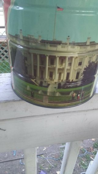 Vintage Hills Bros Coffee Can 1970 White House Capital Lincoln Memorial 2