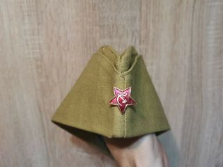 Ww2 Soviet Military Hat Army Pilotka Soldier Forage Field Cap Uniform Badge Uss