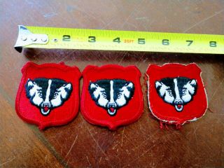 F Group Of 3 Us Army Wisconsin National Guard Color Patch Military Badger
