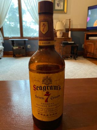 Seagrams Empty Bottle Seven 7 Crown American Blended Half Gallon Bottle