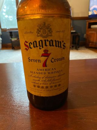 Seagrams Empty bottle Seven 7 Crown American Blended Half gallon bottle 2