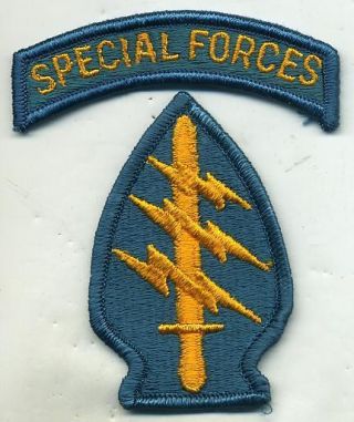 Vintage Us Army Special Forces Full Color Patch W/special Forces Tab