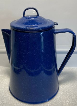 Blue Speckled Graniteware Enamel 6 Cup Percolator