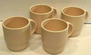 Vintage Tupperware Coffee Tea Mug Set 4 Stackable Light Pink 2224 - A Plastic