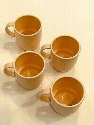 Vintage Tupperware Coffee Tea Mug Set 4 Stackable Light Pink 2224 - A Plastic 2