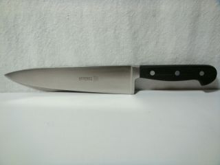 Vintage Hoffritz 8 " Chef Knife Ice Tempered Stainless Steel 13 1/2 Wood Solingen