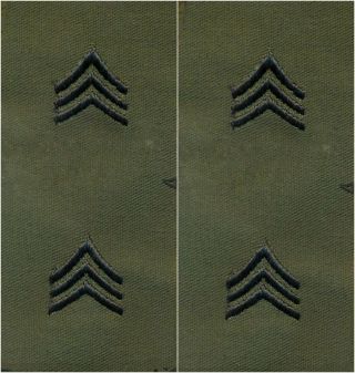 2 Pack Us Army Sergeant E - 5 Rank Od Green Sew - On Patches - 2 Pair